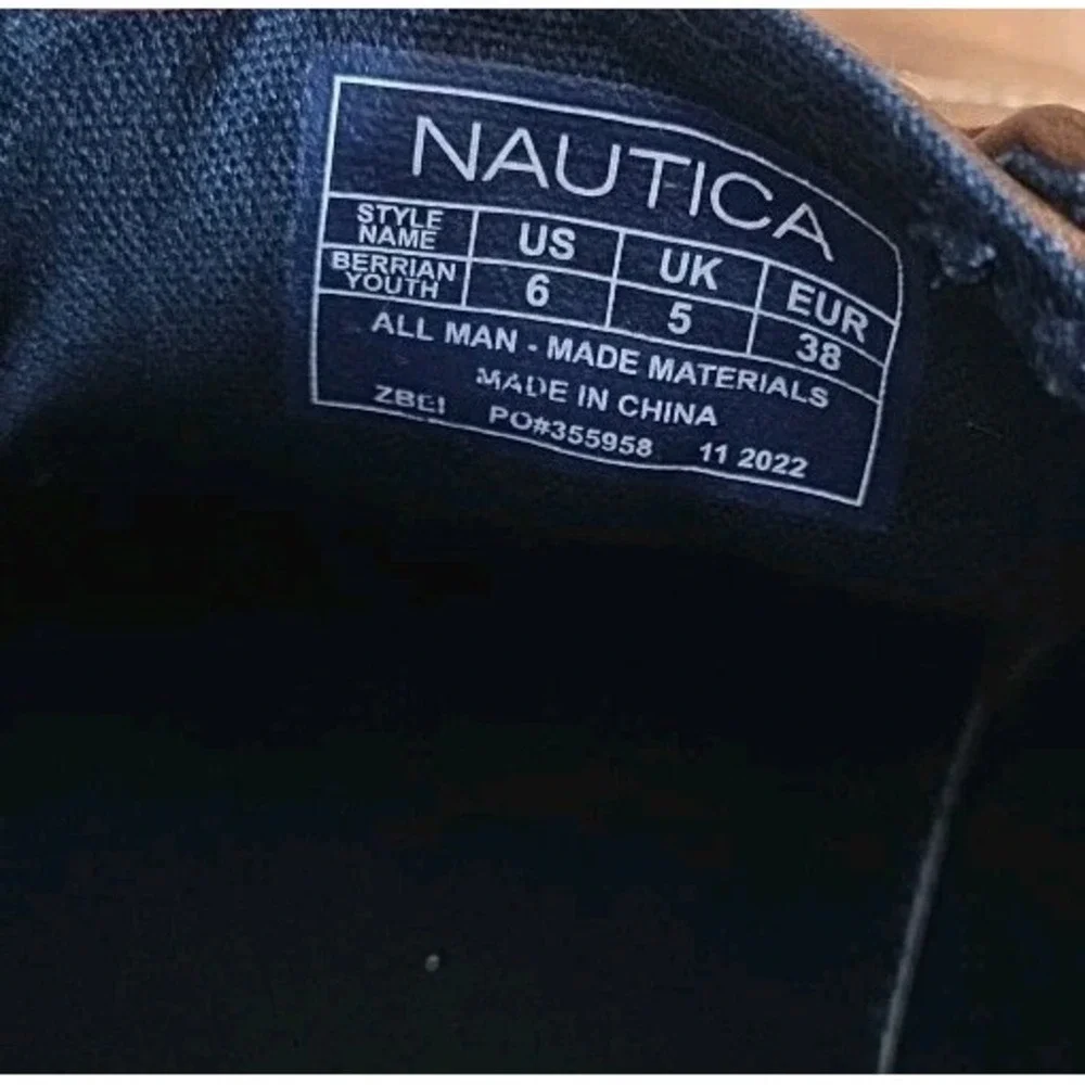 Boy's Size 6 Dress Shoes Brown Nautica Logo Berrian Sneakers Preppy Kids